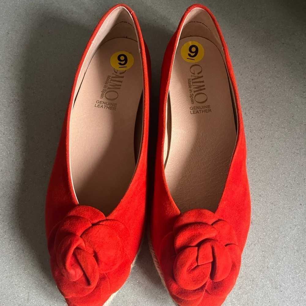 Gaimo Handmade Red Suede slip ons Free People sz … - image 2