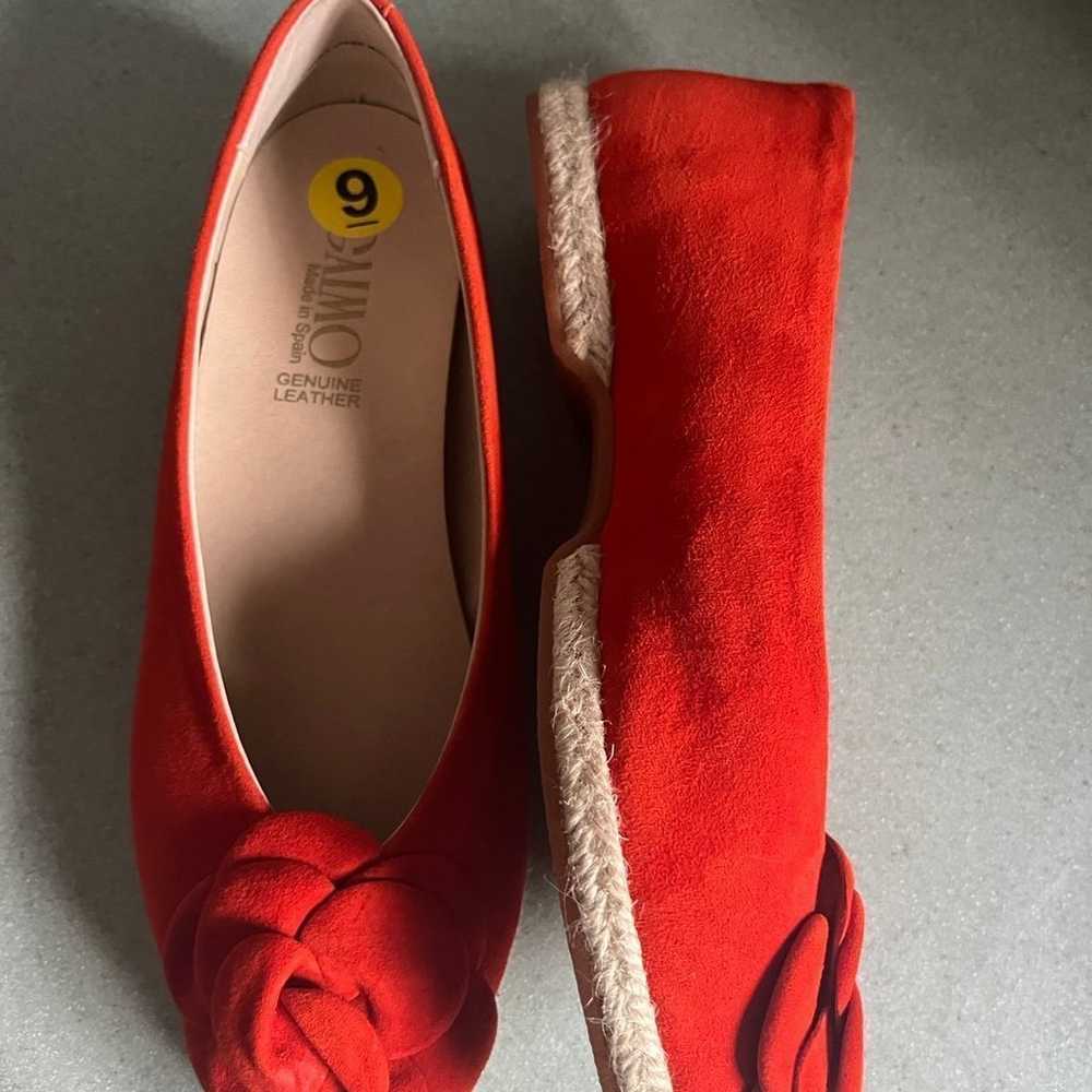 Gaimo Handmade Red Suede slip ons Free People sz … - image 3