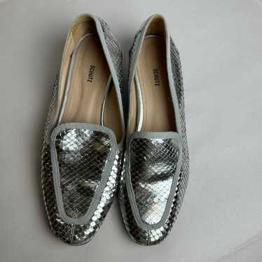 SCHUTZ Rita silver leather upper flats slip on si… - image 1