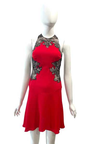 S/S 2002 GIANNI VERSACE Red Mini Dress Lace - image 1