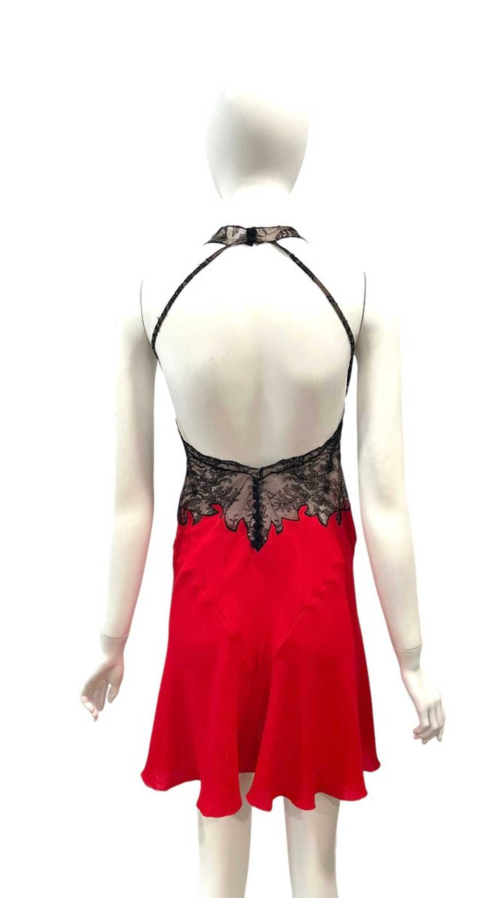 S/S 2002 GIANNI VERSACE Red Mini Dress Lace - image 2