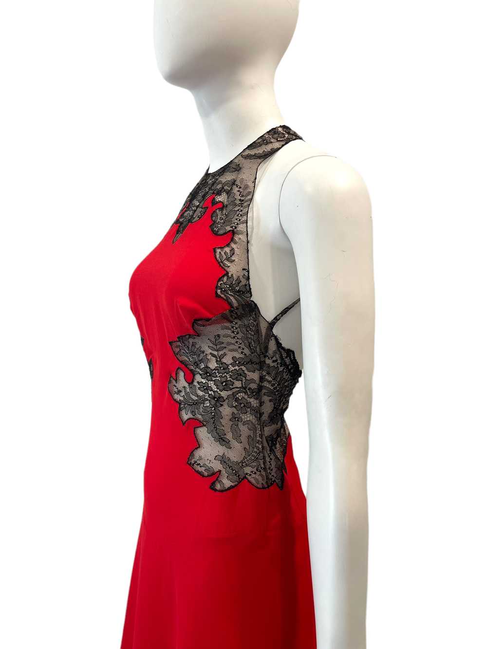 S/S 2002 GIANNI VERSACE Red Mini Dress Lace - image 3