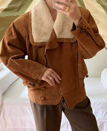 Vintage Suede Faux Shearling Jacket