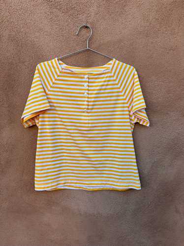 1980's COS COB Yellow & White Striped Henley