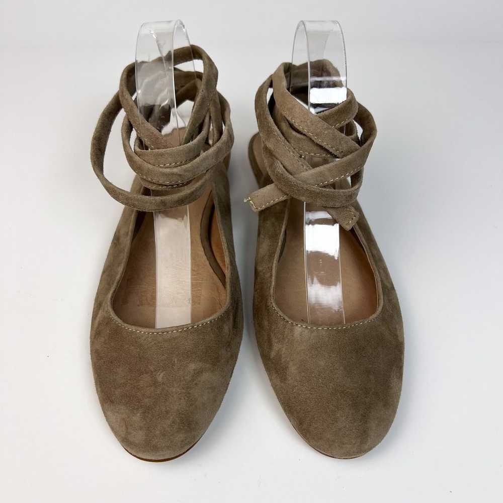 Madewell April Tan Suede Leather Ankle Wrap Balle… - image 2