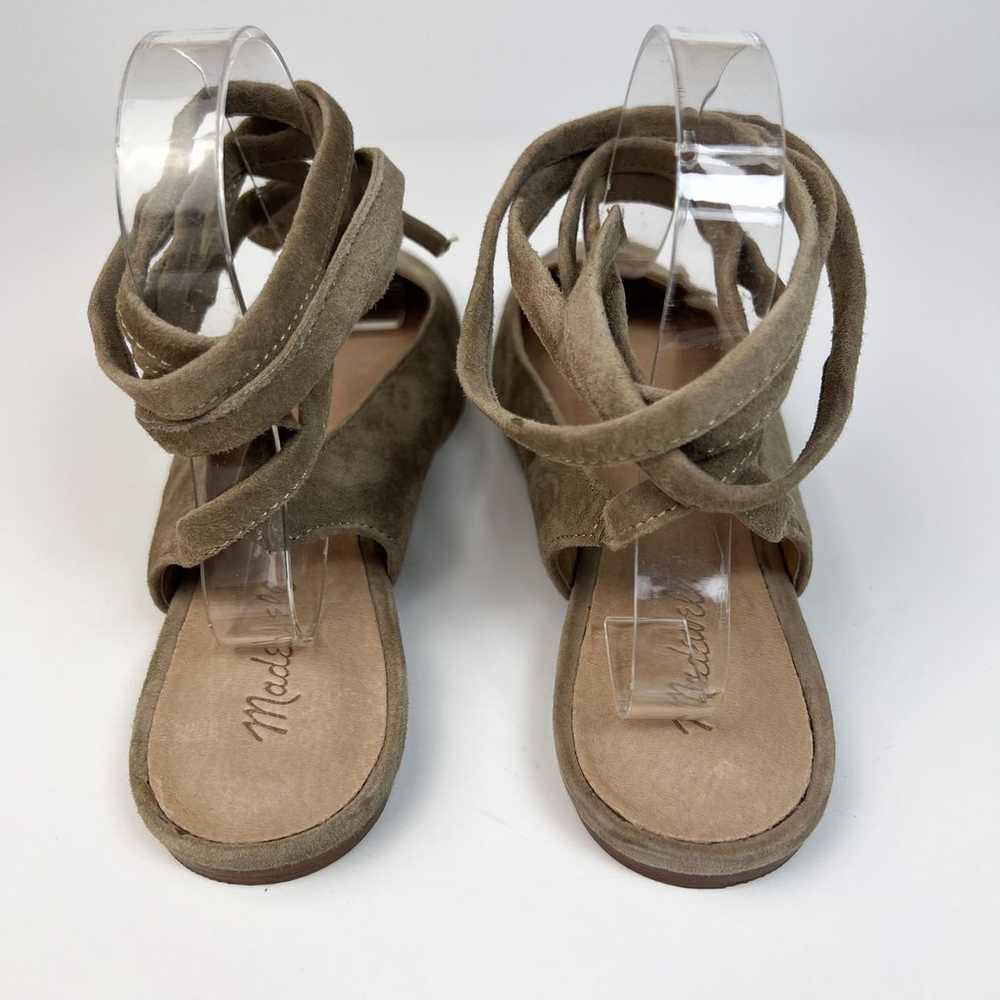 Madewell April Tan Suede Leather Ankle Wrap Balle… - image 7