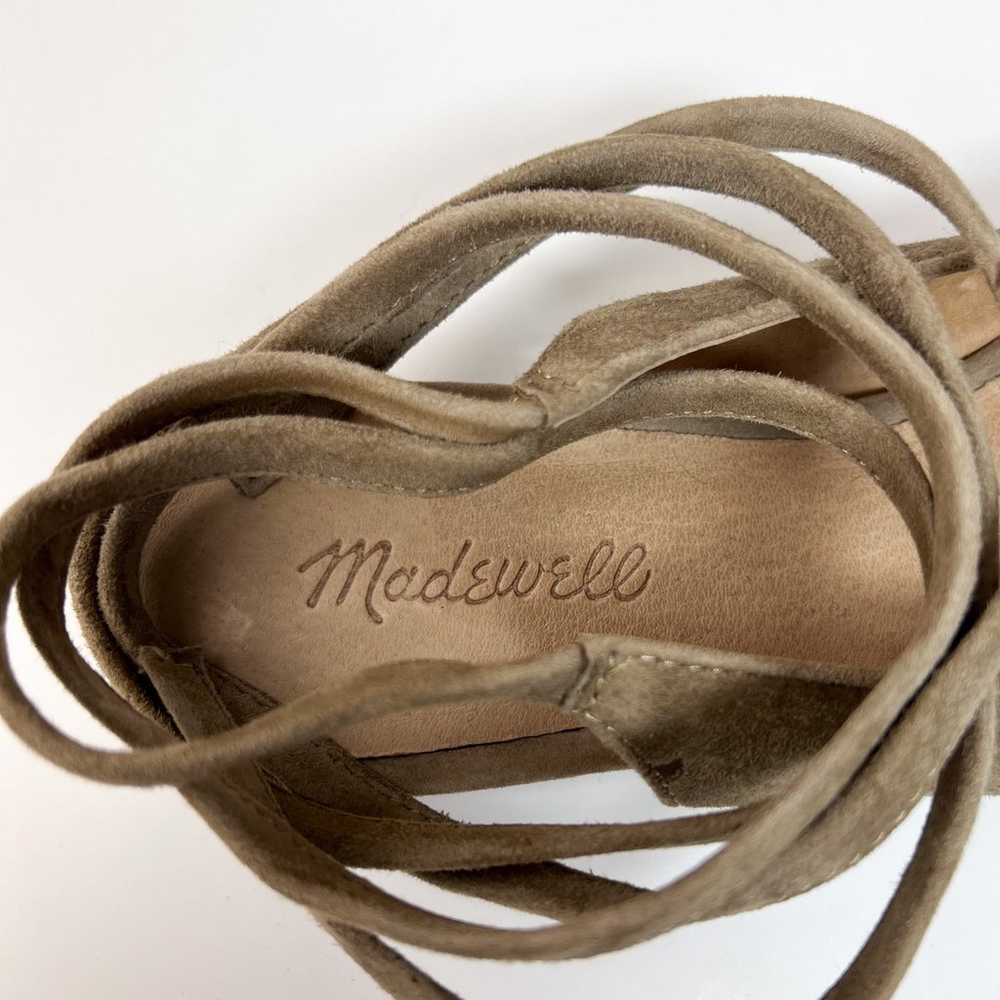 Madewell April Tan Suede Leather Ankle Wrap Balle… - image 8