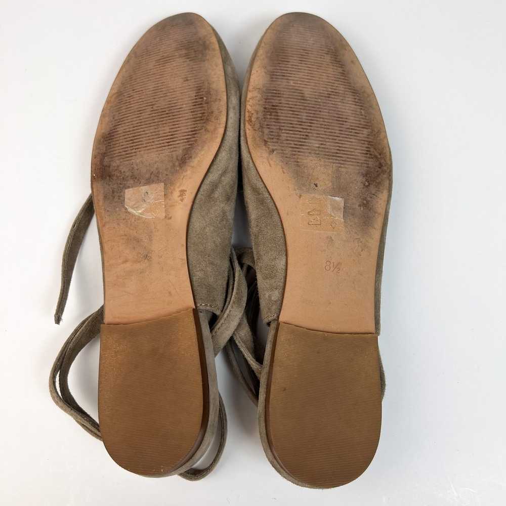 Madewell April Tan Suede Leather Ankle Wrap Balle… - image 9