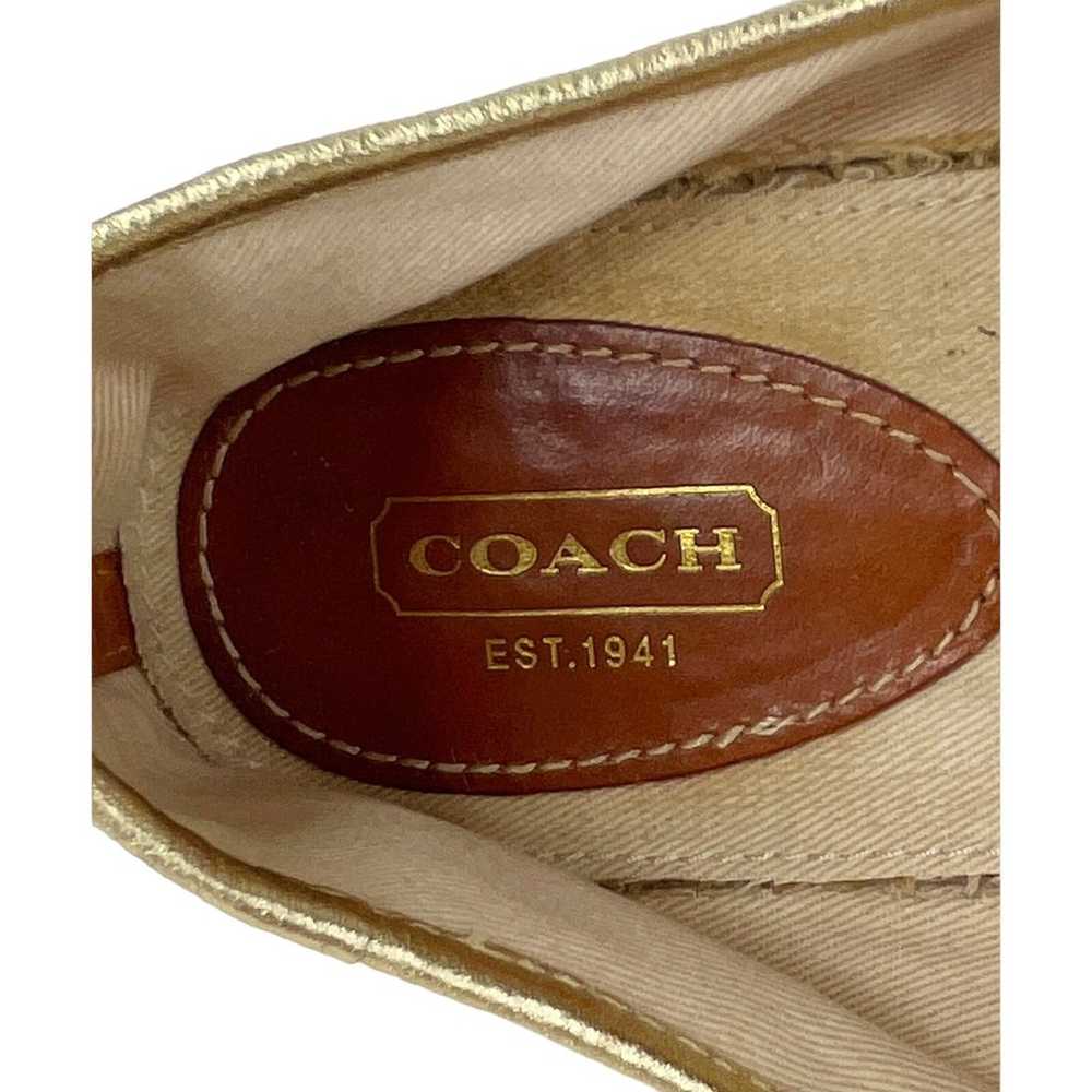 Coach Royce Flats Cream Gold Bow Charm 8B - image 8