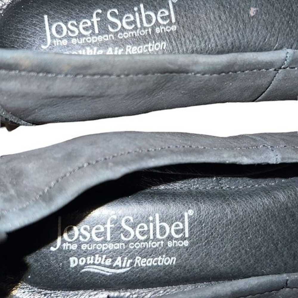 Josef Seibel Black Leather Flat Shoes Size 6.5 - image 3