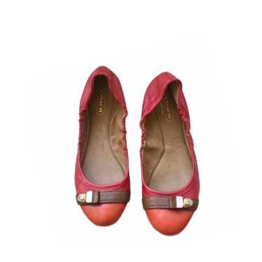 Coach Delphine Red Leather Ballet Flats