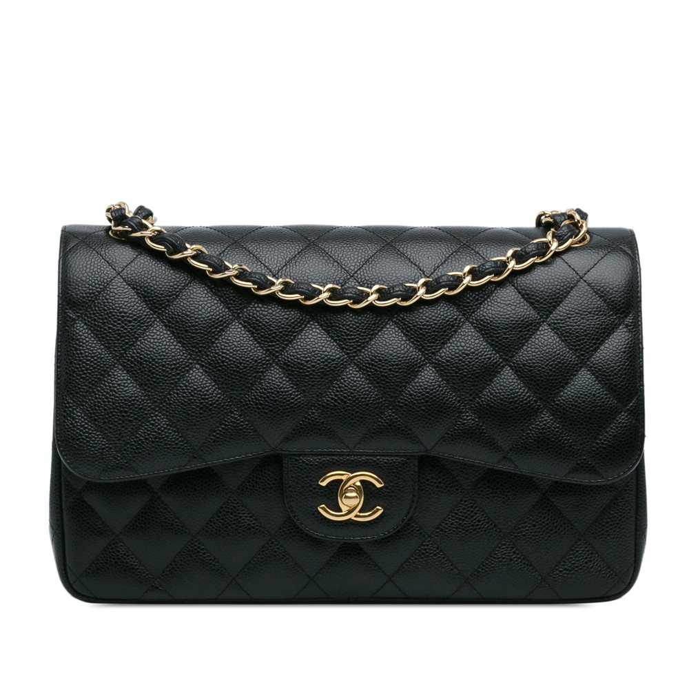 Product Details Chanel Black Caviar Jumbo Double … - image 1