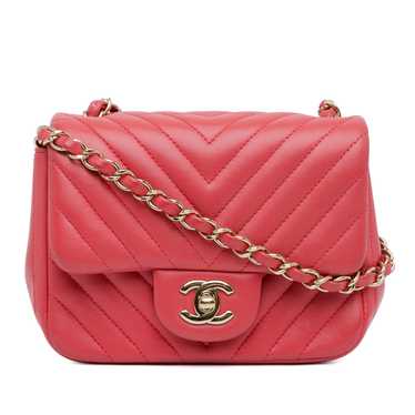 Product Details Chanel Pink Chevron Mini Square Si