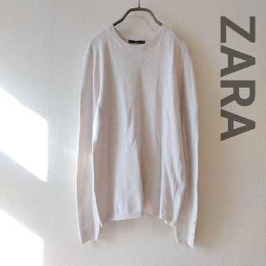 ZARA Simple Knit Cut-Sleeve Button T-Shirt