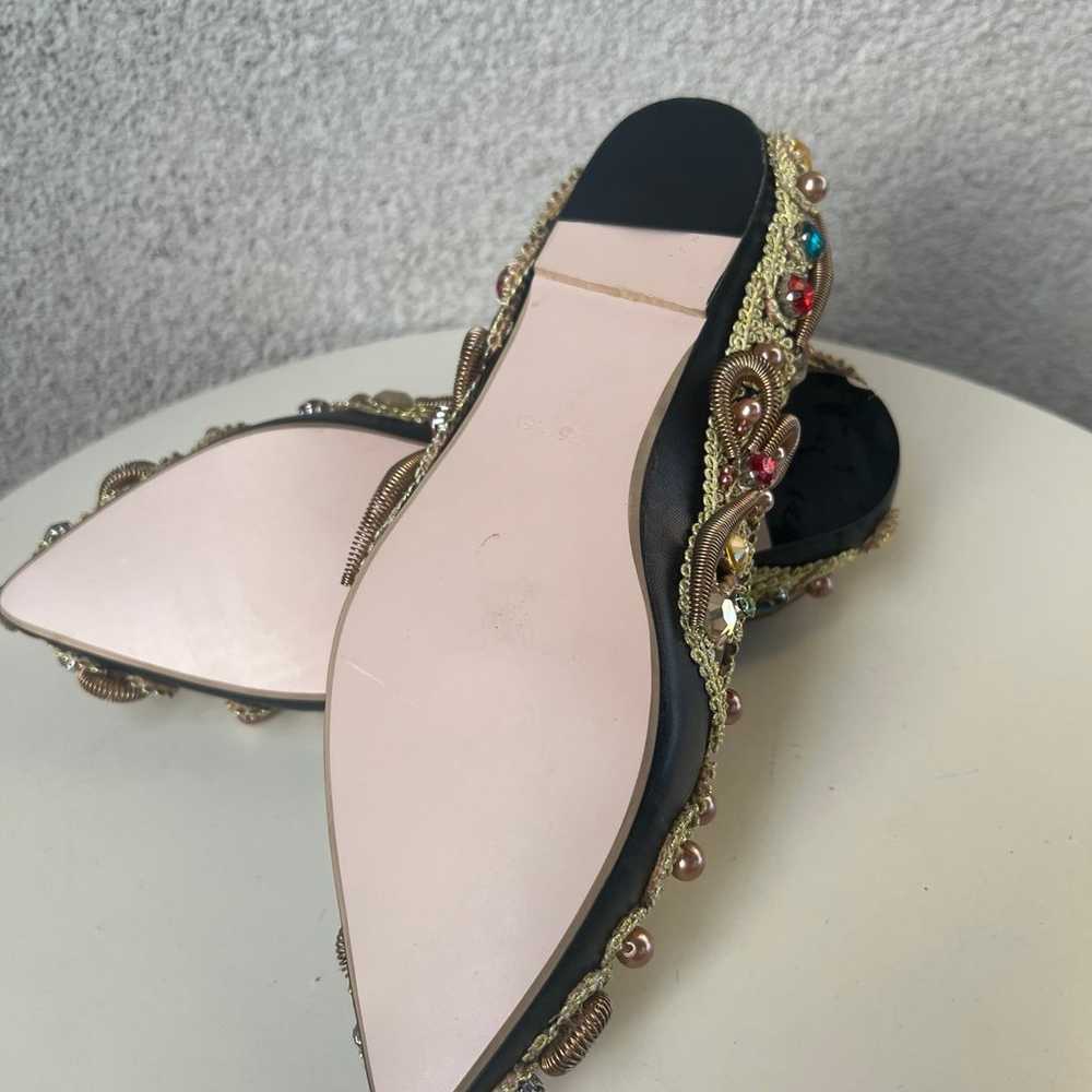 Glam flat jeweled braided flats shoes faux leathe… - image 7