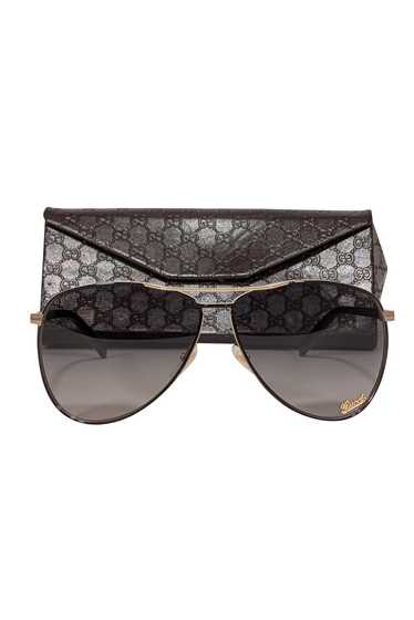 Gucci - Black & Gold Aviator Sunglasses