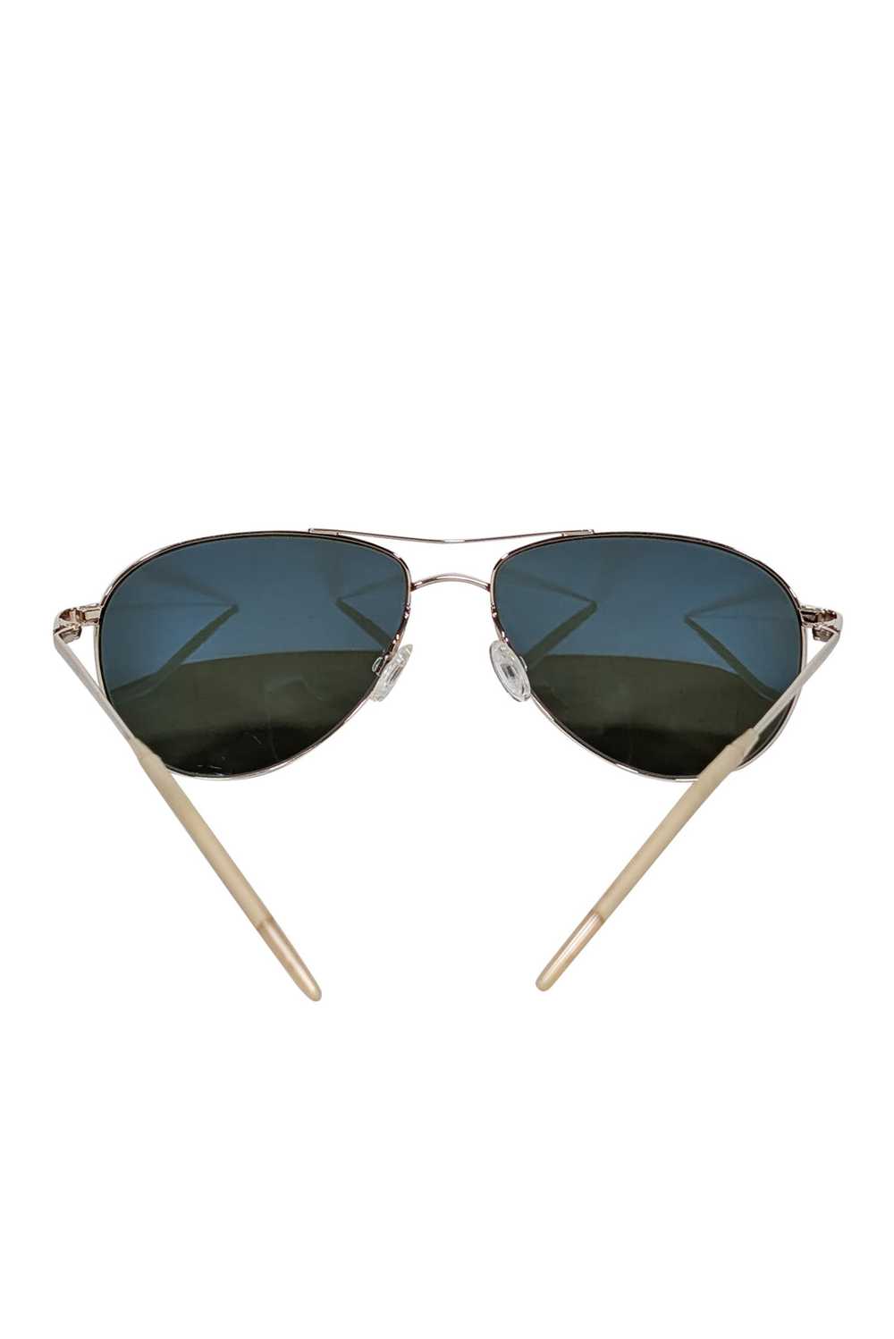 Oliver Peoples - Gold Aviator Sunglasses w/ Black… - image 3