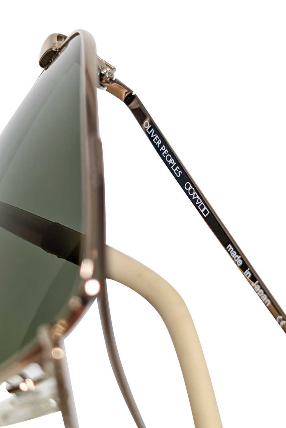 Oliver Peoples - Gold Aviator Sunglasses w/ Black… - image 4