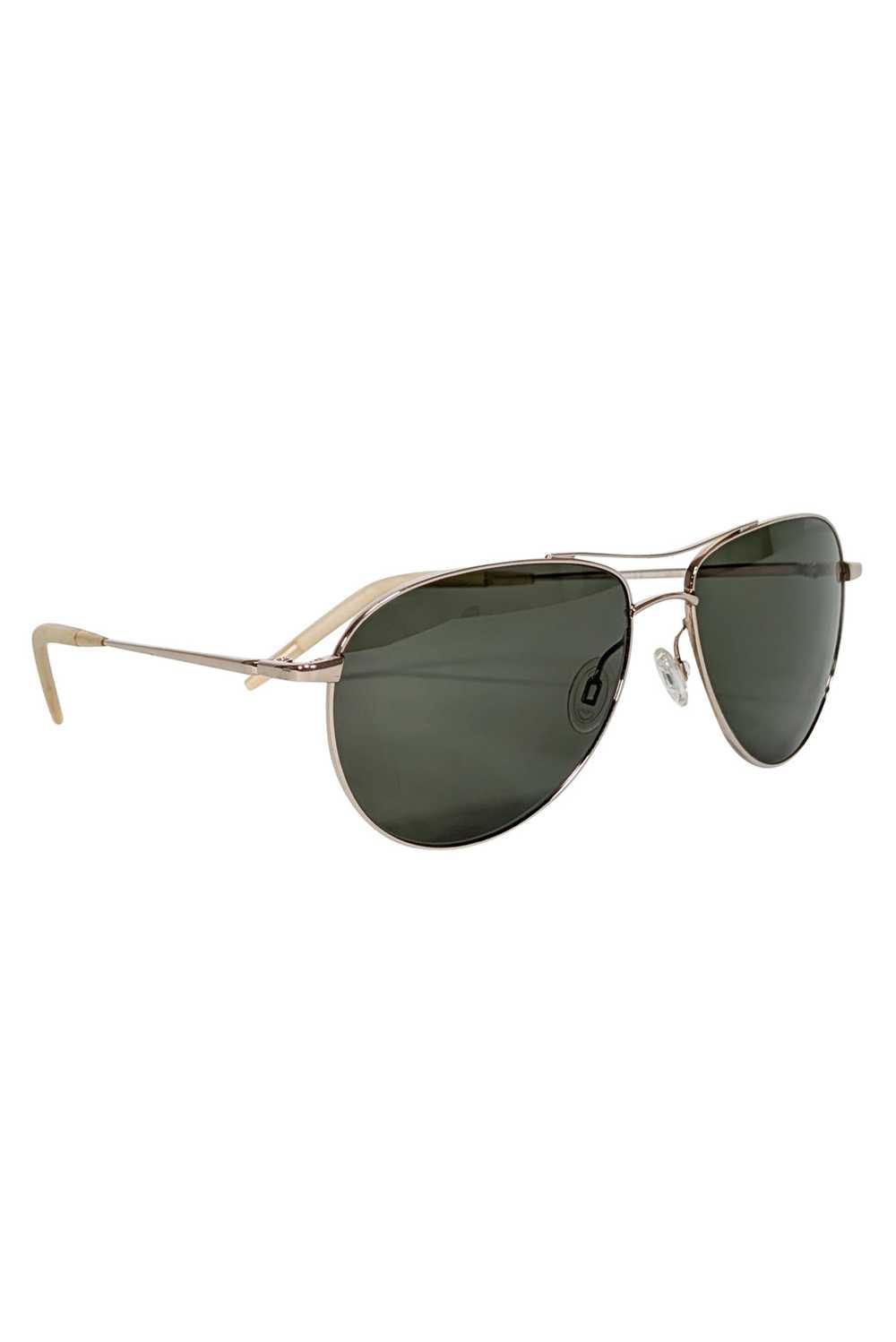 Oliver Peoples - Gold Aviator Sunglasses w/ Black… - image 5