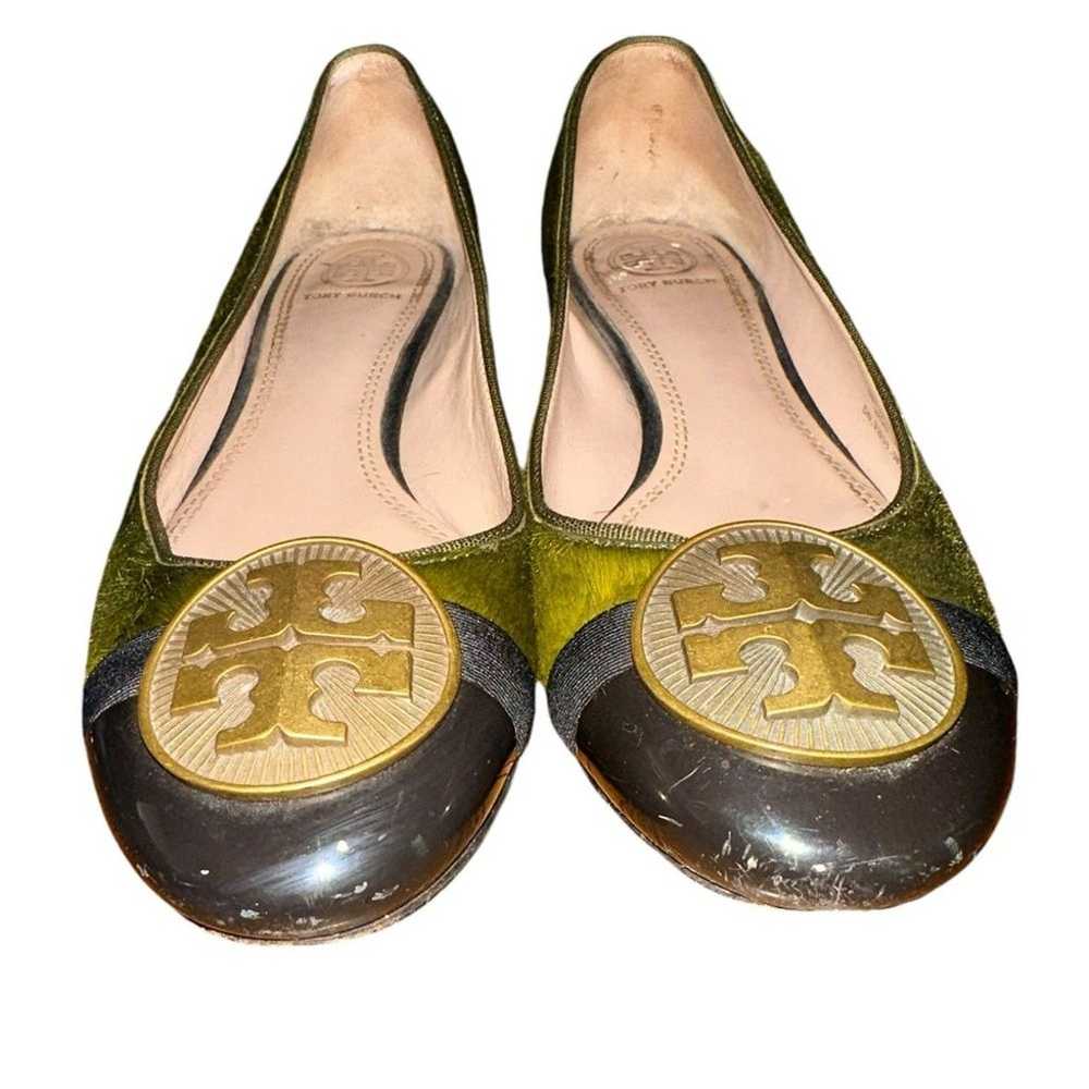 Tory Burch Alastair Ballerina Green Calf Hair Bal… - image 2