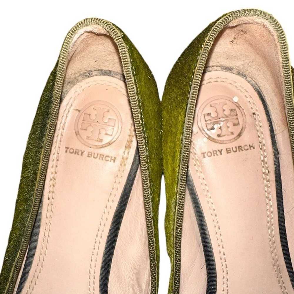 Tory Burch Alastair Ballerina Green Calf Hair Bal… - image 4