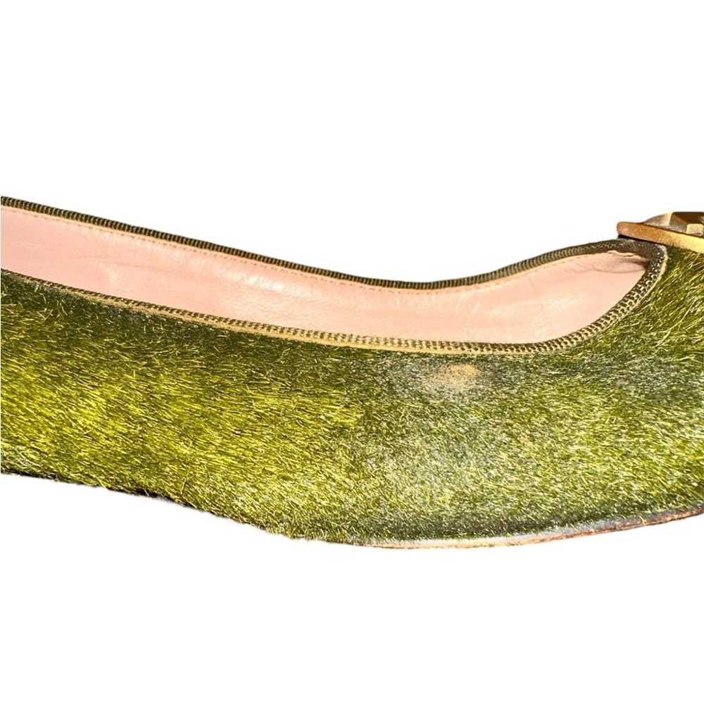 Tory Burch Alastair Ballerina Green Calf Hair Bal… - image 5