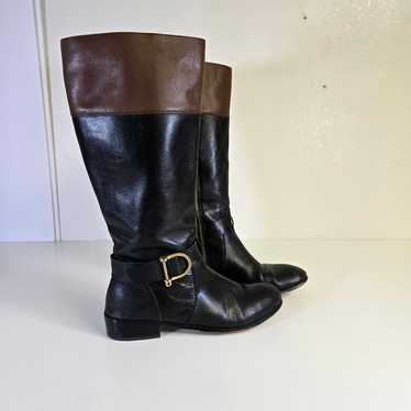 Lands' End Tall Leather Brown and Black Riding Boo