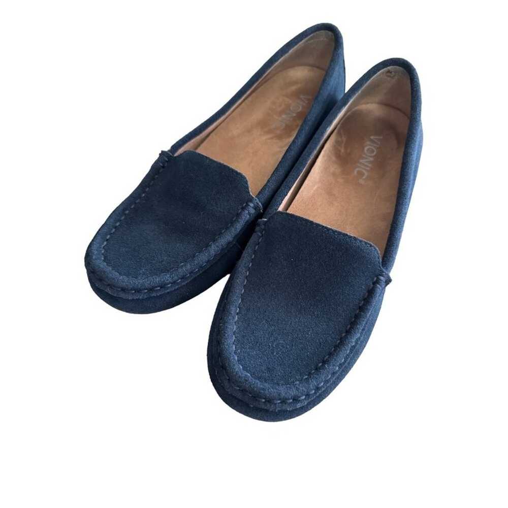 Vionic Debbie Navy Suede Driver Moccasin Academic… - image 1