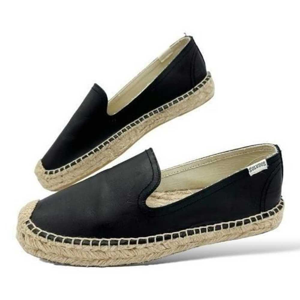 Soludos Leather Espadrille Platform Smoking Slipp… - image 3