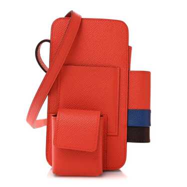 HERMES Epsom Hermesway Phone Case Capucine Bleu D… - image 1