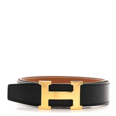 HERMES Box Togo 32mm H Belt 80 Black Gold