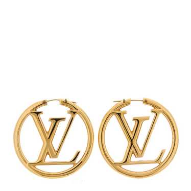 LOUIS VUITTON Metal Louise Hoop Earrings Gold