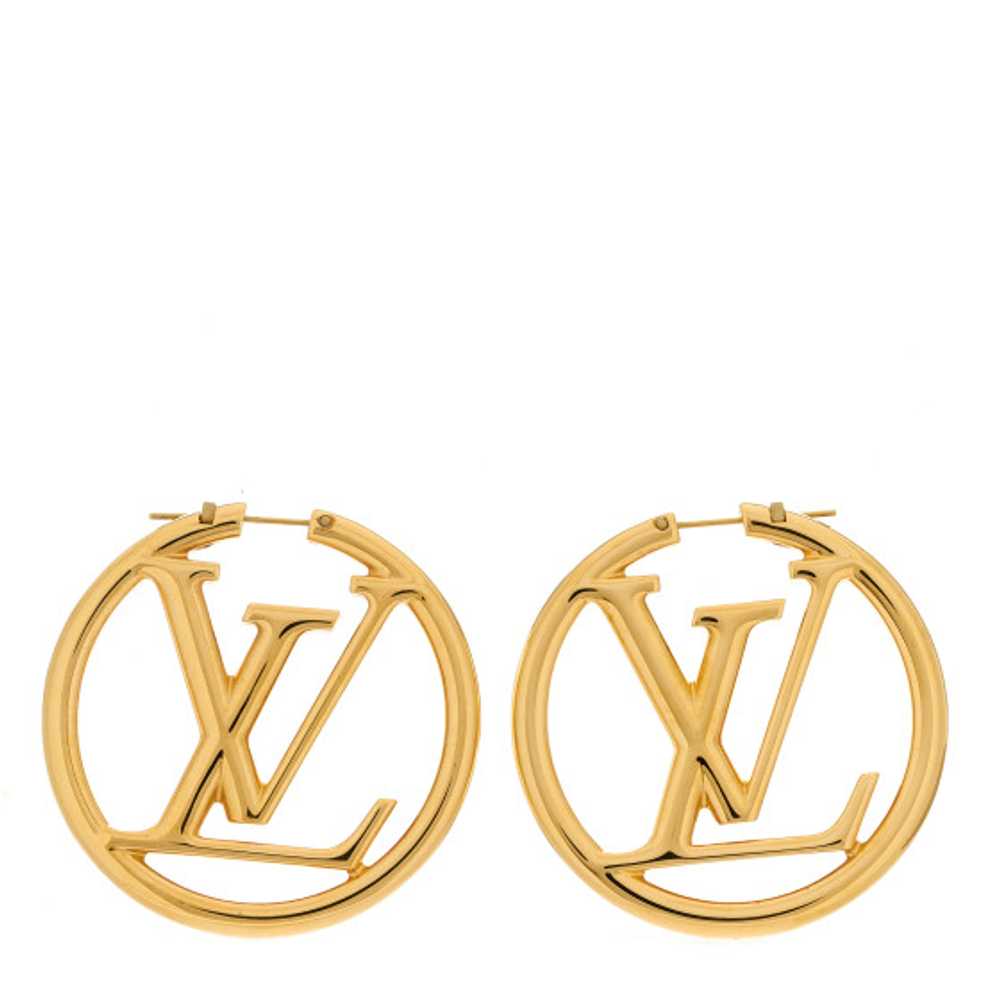 LOUIS VUITTON Metal Louise Hoop Earrings Gold - image 1