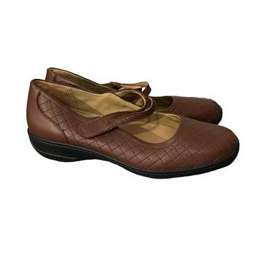 Trotters Opal Brown Leather Mary Jane Comfort Walk