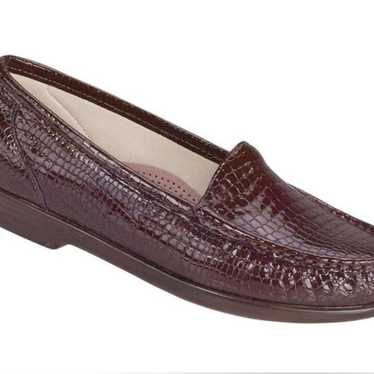 SAS Simplify Tripad Slip On Brown Leather Croc Si… - image 1