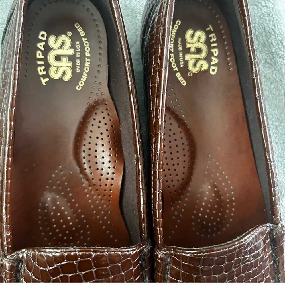 SAS Simplify Tripad Slip On Brown Leather Croc Si… - image 3