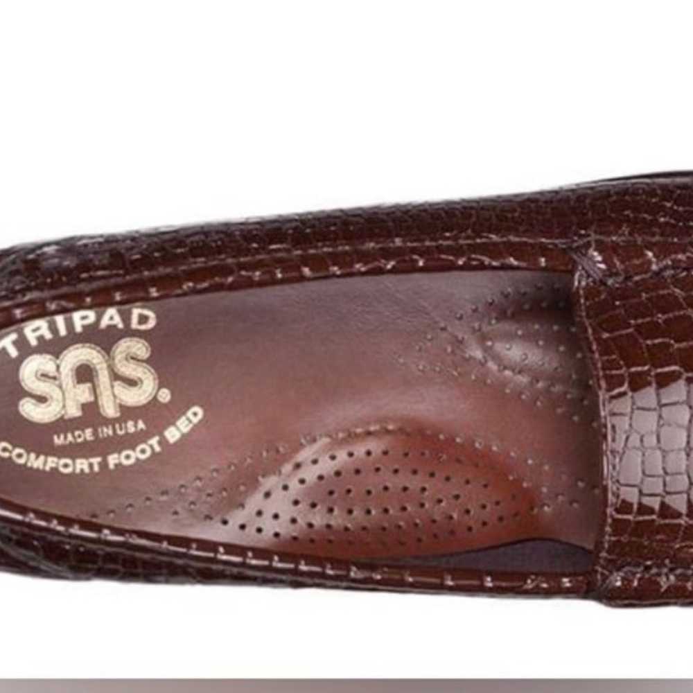 SAS Simplify Tripad Slip On Brown Leather Croc Si… - image 8