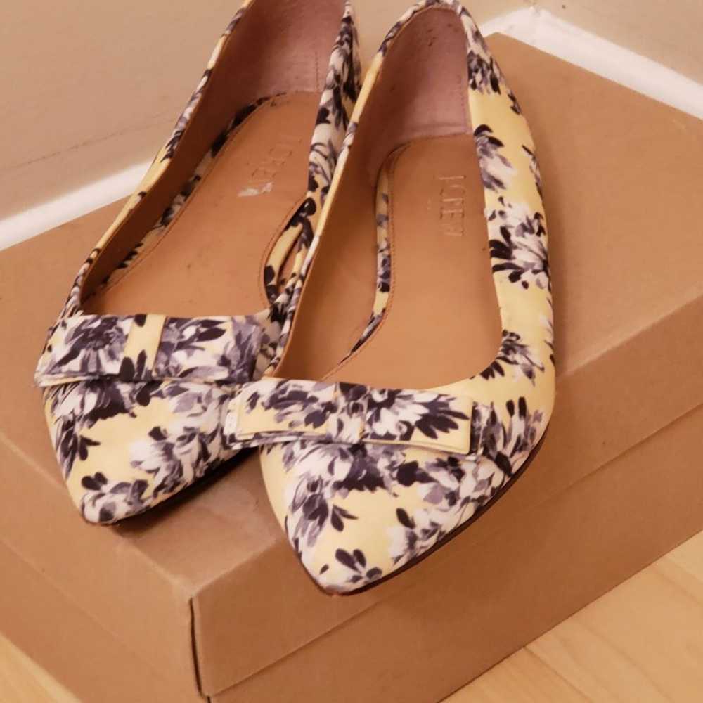 J.Crew Women's,Yellow Floral Amelia Flat - image 2