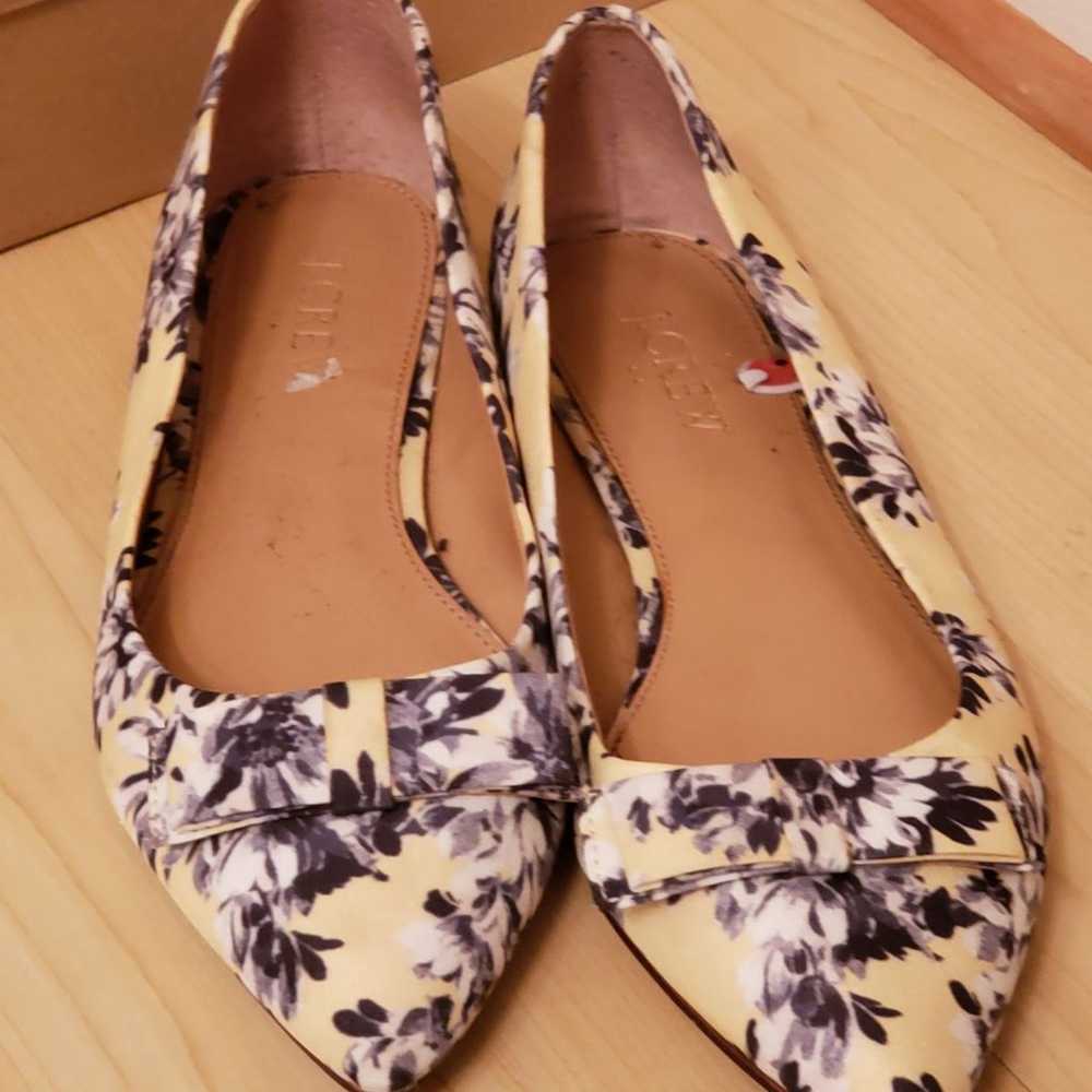 J.Crew Women's,Yellow Floral Amelia Flat - image 3