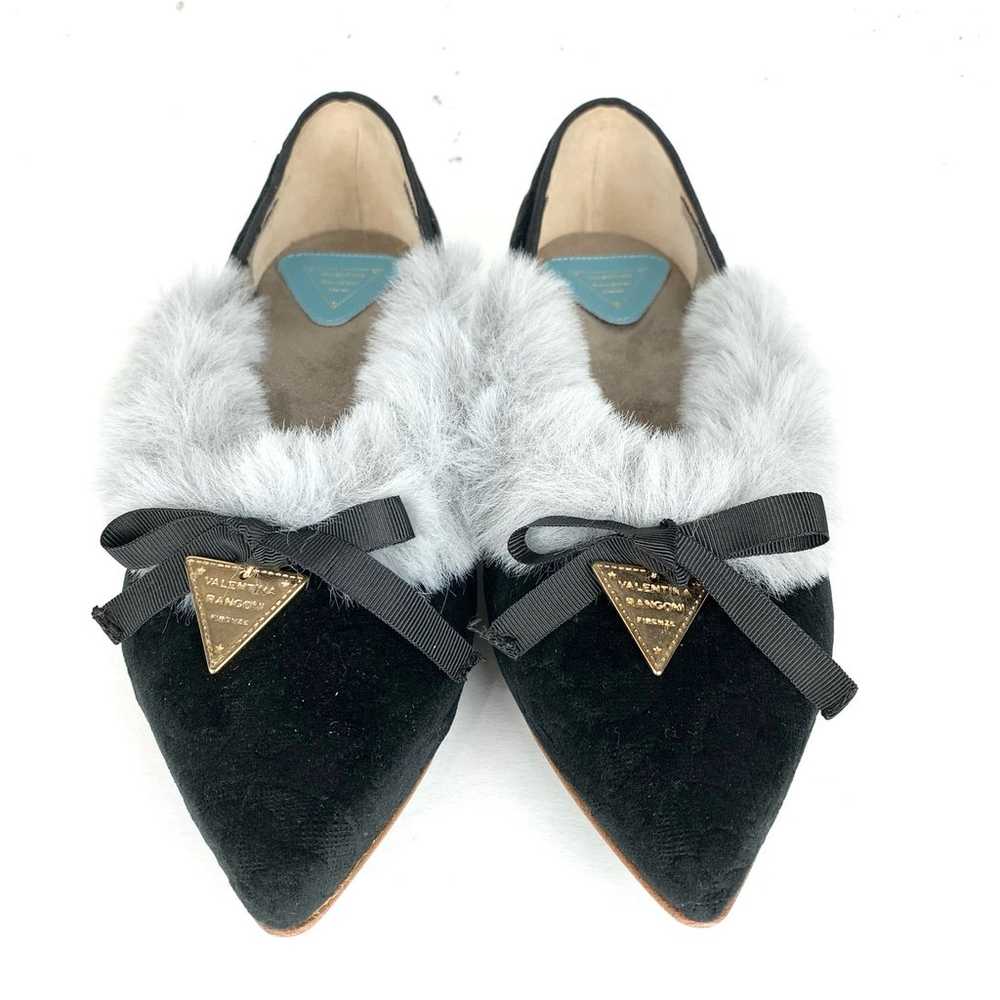 Valentina Rangoni Womens Zaffiro Faux Fur Flats B… - image 1