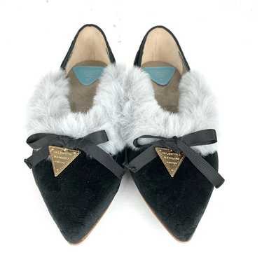 Valentina Rangoni Womens Zaffiro Faux Fur Flats B… - image 1