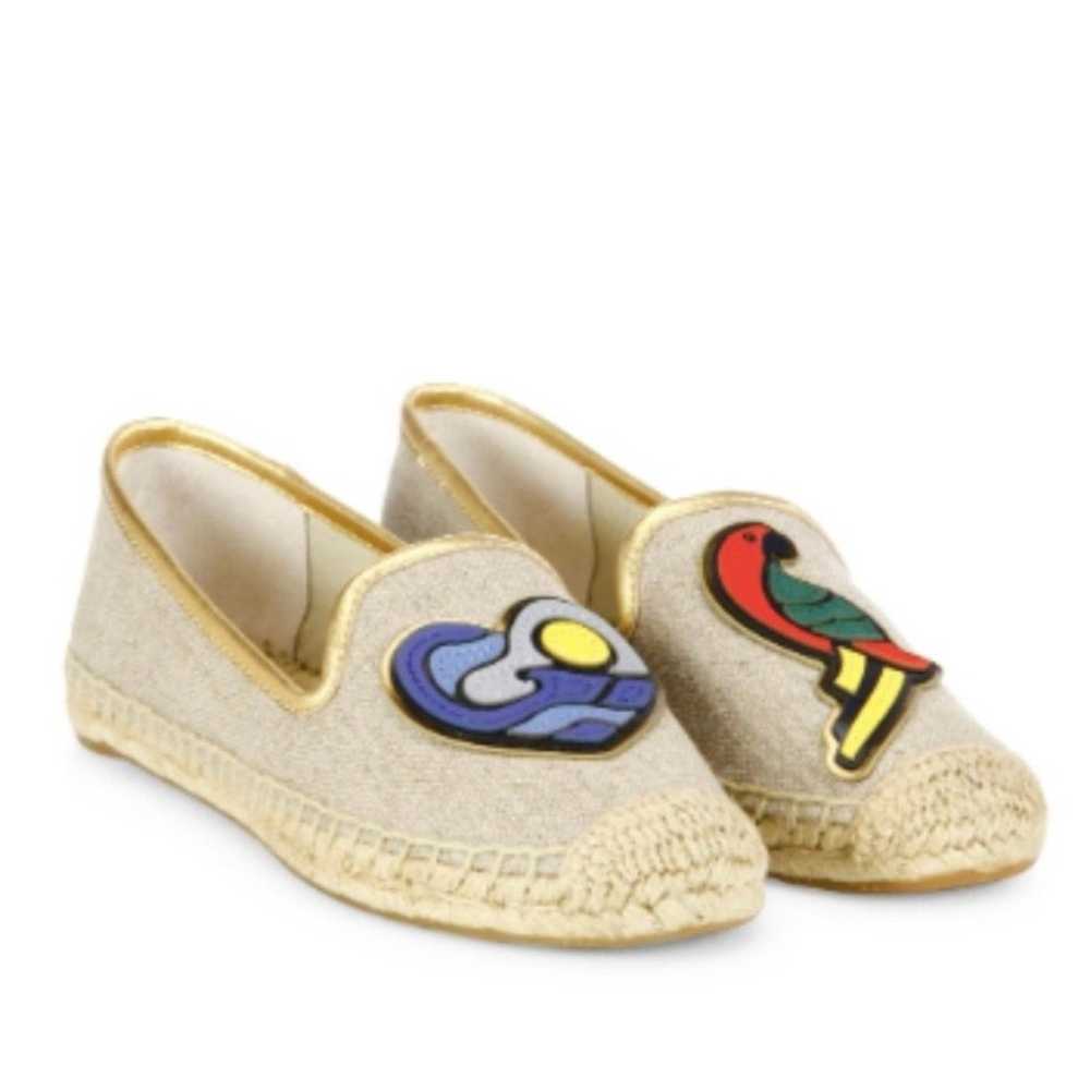 Tory Burch Parrot Canvas Flats Size 10 - image 1