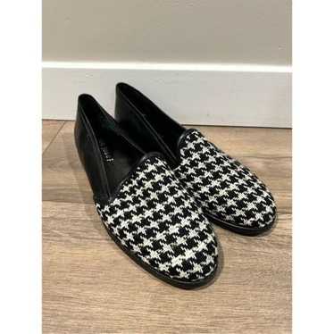 Jon Josef Black Herringbone Tweed Top Slip On Loaf