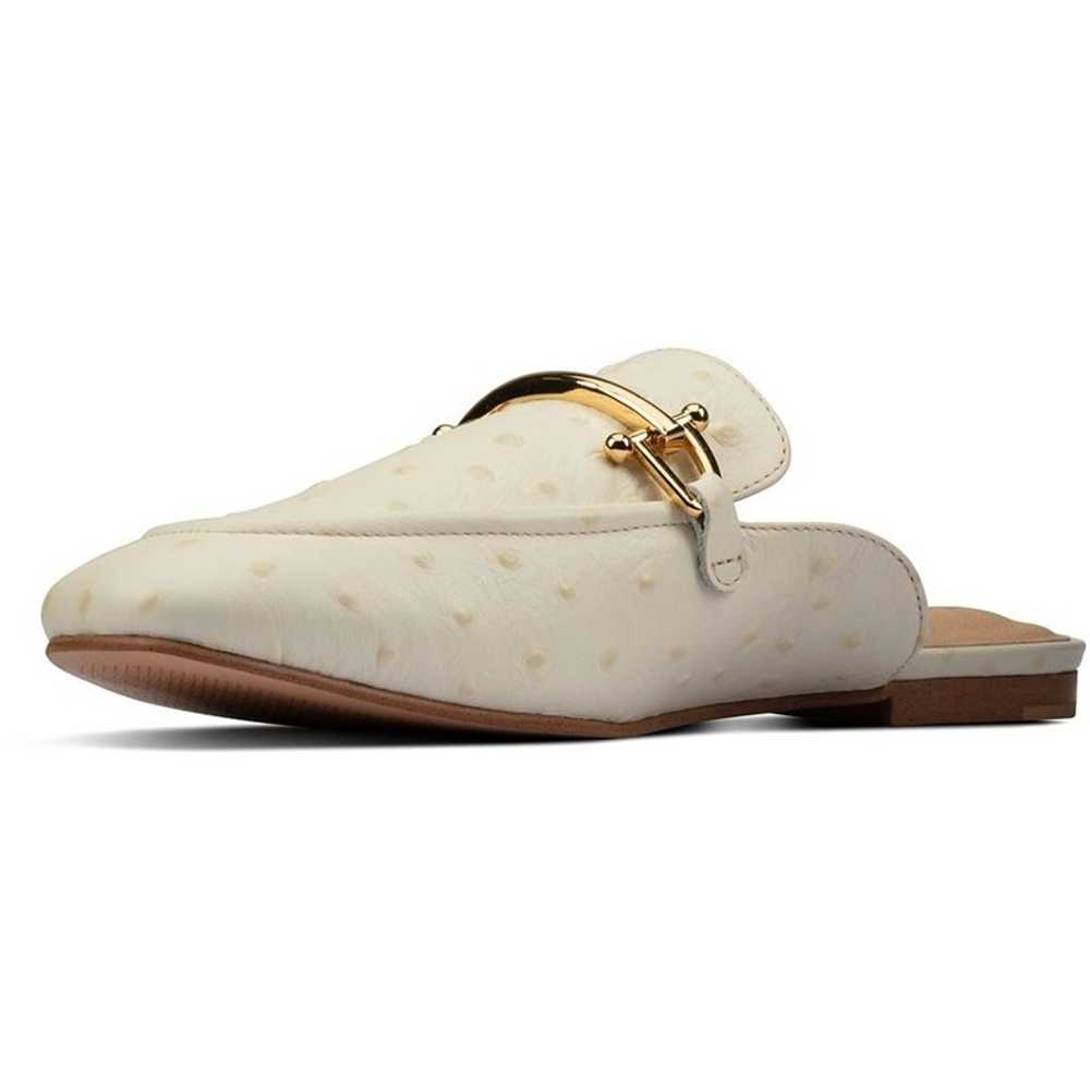 Womens Clarks Flats |Pure 2 Mule White OstrichPRT… - image 5