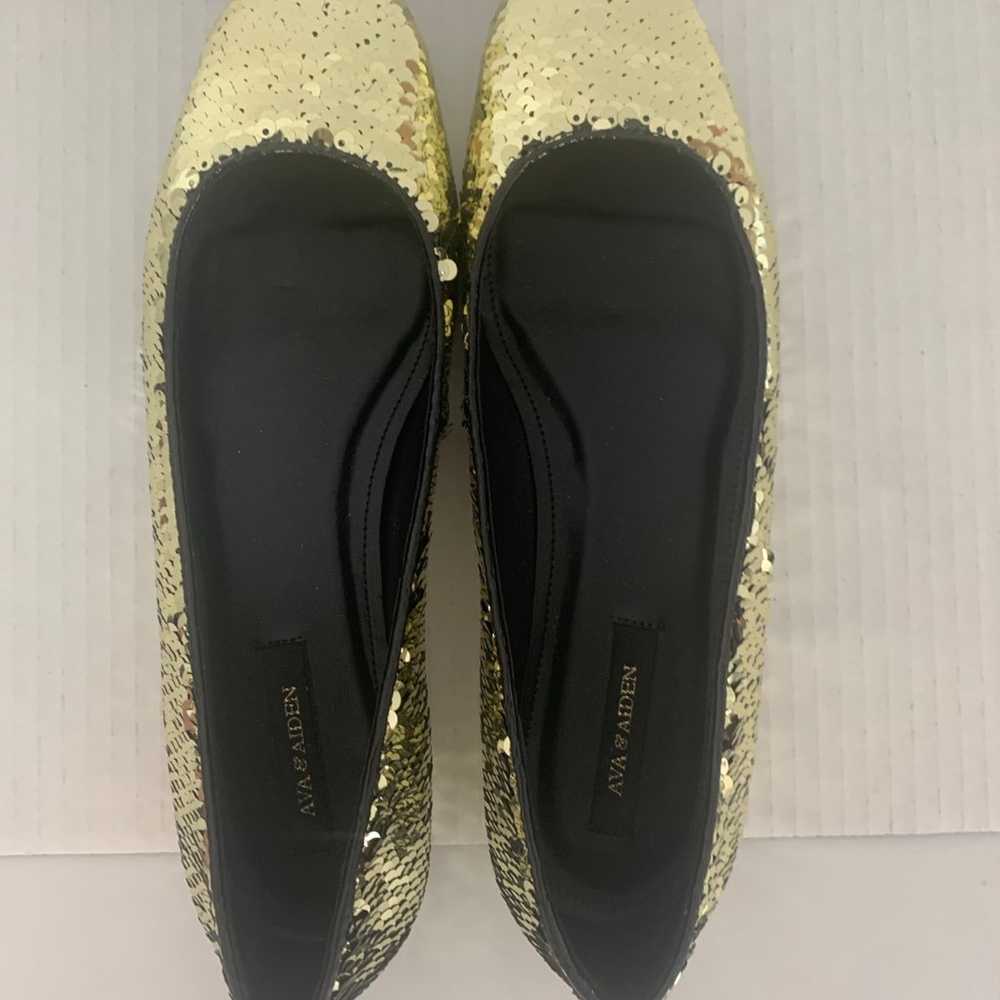 Ava & Aiden women’s black & gold sequin ballet fl… - image 4