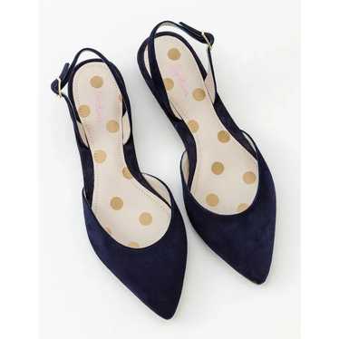 Boden Cecelia Navy Suede Slingback Flats, Size 6 - image 1