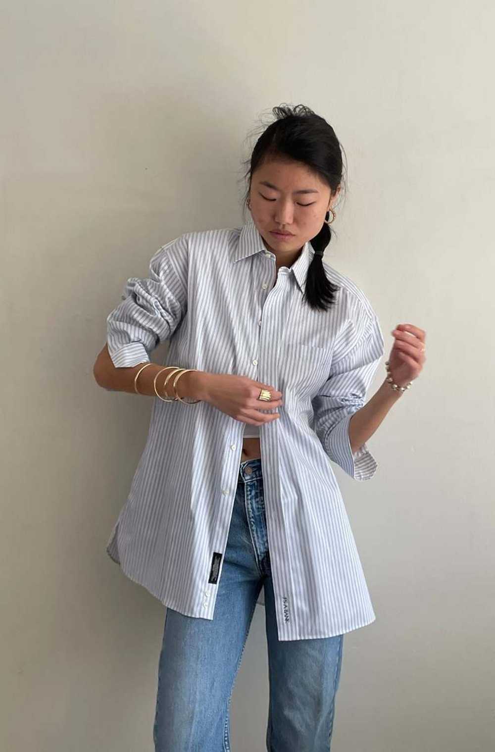 Vintage Oversized Pinstripe Boyfriend Shirt - image 1