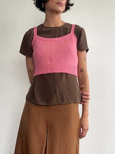 Knit Cropped Vest - Taffy