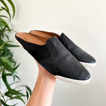 Frye Melanie Slip On Leather Flat Mules Black 9