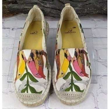 The Sak Sakroots White Peace Rhapsody Slip-On Esp… - image 1